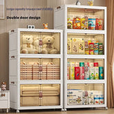 Multifunctional Folding Storage Cabinet – Stackable Closet Organizer with Wheels - Himpall